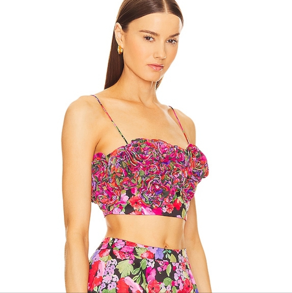 NWT AMUR 'Sylvie' Crop Top, Vintage Flowers